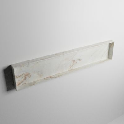 MONDIAZ EASY Nis 149,5x29,5cm in solid surface kleur Frappe. 1 vak geschikt voor in- of opbouw