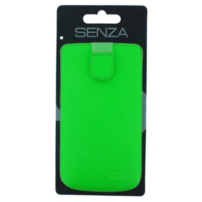 Senza Leather Slide Case Neon Green Size XXL