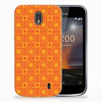 Nokia 1 TPU bumper Batik Oranje - thumbnail