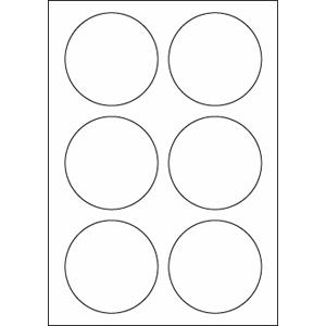 A4 etiketten 85 mm rond wit 100 vel Sorex