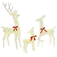 Rendier Familie 3 pcs Warmwit 128 cm PET