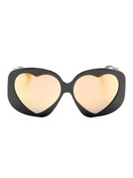 Moschino Eyewear heart-shaped oversize-frame sunglasses - Noir