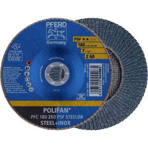 PFERD 67766185 PFC 180 Z 60 PSF STEELOX Lamellenschijf Diameter 180 mm Boordiameter 22.23 mm RVS, Staal 10 stuk(s)