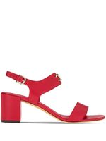 Ferragamo sandales Gancini à talon épais - Rouge
