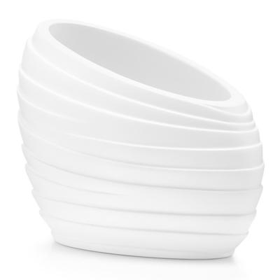 Badkamer/tandenborstel beker - wit - abstract - polyresin - 12,5 cm