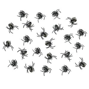 Horror/Halloween griezel spinnetjes - 100x - kunststof - zwart - 3 cm