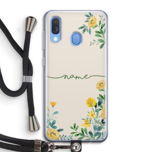 Gele bloemen: Samsung Galaxy A40 Transparant Hoesje met koord