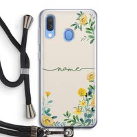 Gele bloemen: Samsung Galaxy A40 Transparant Hoesje met koord