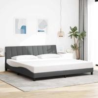 Bedframe zonder matras "Hanko" stof donkergrijs 200x200 cm
