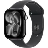 Apple Watch Series 11 GPS + Cellular 46mm Jet Black Aluminium Case met Black Sport Band - S/M Smartwatch Zwart