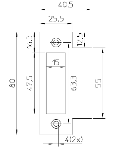 Nemef P 1739/12 Sluitplaat | staal verzinkt 80x25.5mm rechthoekig | DR 1+2+3+4 - 9173990005