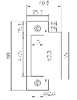 Nemef P 1739/12 Sluitplaat | staal verzinkt 80x25.5mm rechthoekig | DR 1+2+3+4 - 9173990005