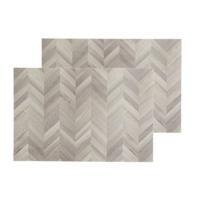 Secret de Gourmet tafel placemat - Set van 12x stuks - hout print hongaarse punt - PVC - 45 x 30 cm