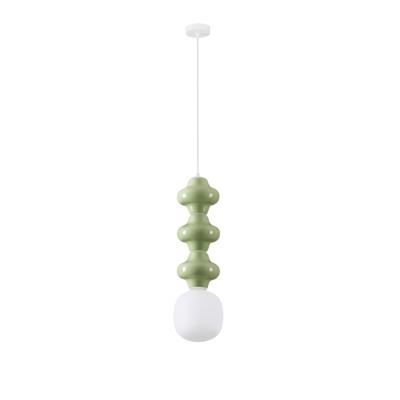 Lyora HanglampClio L lichtgroen keramiek met wit glas - 9009122