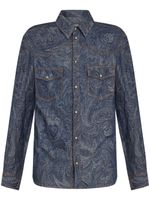 ETRO veste en jean à imprimé cachemire - Bleu - thumbnail