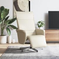 Fauteuil verstelbaar met voetensteun kunstleer crmekleurig
