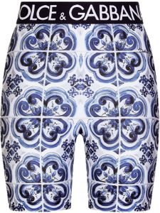 Dolce & Gabbana short de cyclisme à imprimé Majolica - Bleu