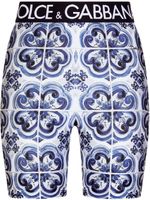 Dolce & Gabbana short de cyclisme à imprimé Majolica - Bleu