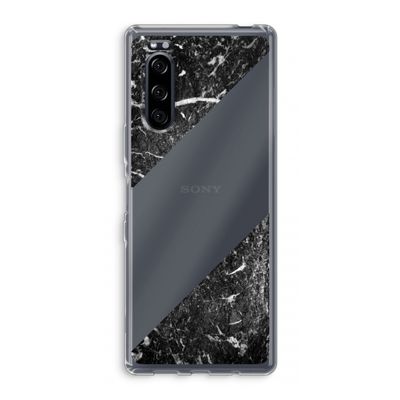 Zwart marmer: Sony Xperia 5 Transparant Hoesje