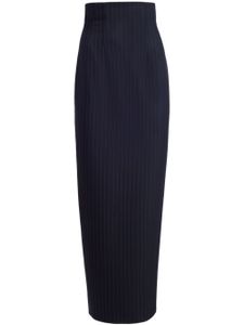 KHAITE jupe crayon The Loxley à fines rayures - Bleu