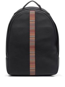 Paul Smith sac à dos Signature Stripe en cuir - Noir