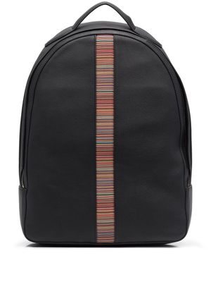 Paul Smith sac à dos Signature Stripe en cuir - Noir