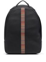 Paul Smith sac à dos Signature Stripe en cuir - Noir