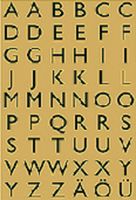 Etiket HERMA 4145 13x12mm letters A-Z zwart op goud - thumbnail