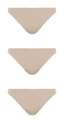 Dames string - 3-pack - Naadloos- Seamless - Zwart en huidskleur