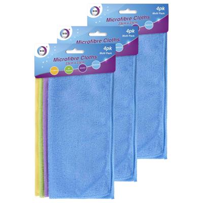 Microvezel doekjes - 12x stuks - kleuren mix - schoonmaak doekjes - 23 x 23 cm