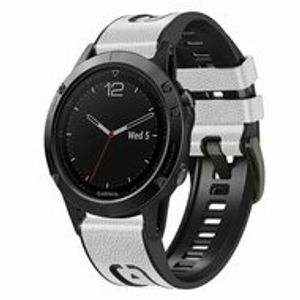 leer + siliconen bandje - Wit - Garmin Epix Gen 2 (47mm) / MARQ / Quatix 7/6/5