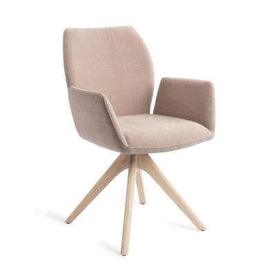 Jesper Home Eetkamerstoel 'Misaki' Revolve Oak Bleach, kleur Sand Strand