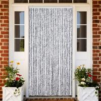 VidaXL Vliegengordijn 100x200 cm chenille wit en grijs