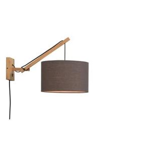 GOOD&MOJO Wandlamp Andes - Bamboe|Donkergrijs - 50x32x45cm