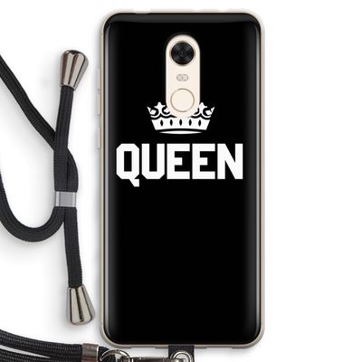 Queen zwart: Xiaomi Redmi 5 Transparant Hoesje met koord