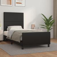 Bedframe met hoofdbord kunstleer zwart 100x200 cm