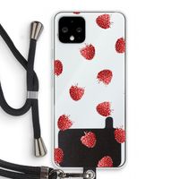Framboosjes: Pixel 4 Transparant Hoesje met koord