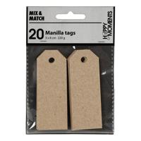 Creativ Company Manilla-labels, afm 3x8 cm, 220 gr, naturel, 20 stuk/ 1 doos