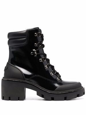 Tory Burch bottines en cuir à semelle épaisse - Noir