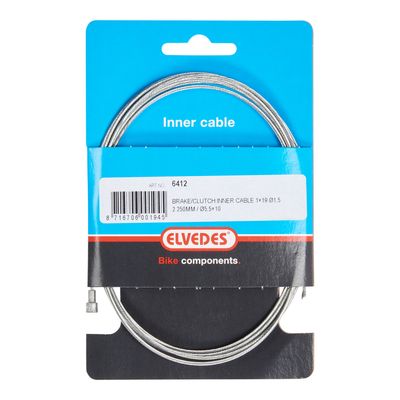 Elvedes rem binnenkabel 2250 mm draads/verzinkt ø1,5mm v-nippel (op kaart)