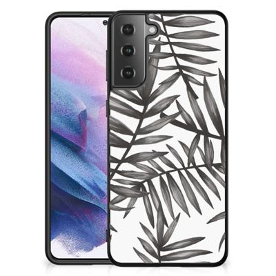 Samsung Galaxy S21 Plus Bloemen Hoesje Leaves Grey