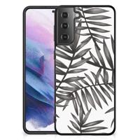 Samsung Galaxy S21 Plus Bloemen Hoesje Leaves Grey