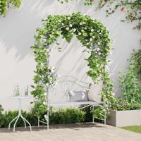 Tuinbank met kussen Wit 104 x 54 x 93cm Staal