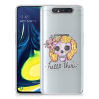 Silicone Back Case Samsung Galaxy A80 Boho Skull