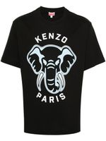 Kenzo t-shirt en coton à imprimé éléphant - Noir