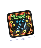 Neon onderzetters 21 jaar Neon onderzetters 21 jaar