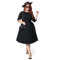Unique Vintage Devon Swing Dress Black-XXL