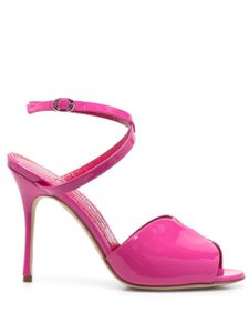 Manolo Blahnik sandales Hourani 110 mm à fini verni - Rose