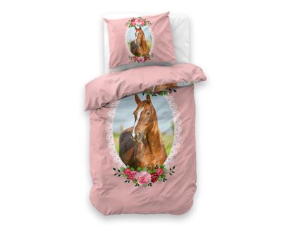 Little Monster Cute Horse Roze 140 x 200/220 cm