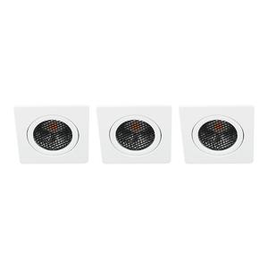 Set 3x Bella LED spot kantelbaar 5Watt vierkant WIT dimbaar